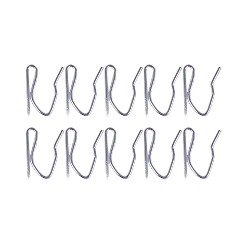 10pcs Curtain Drapery Pin Hooks - Silvery: Default Title