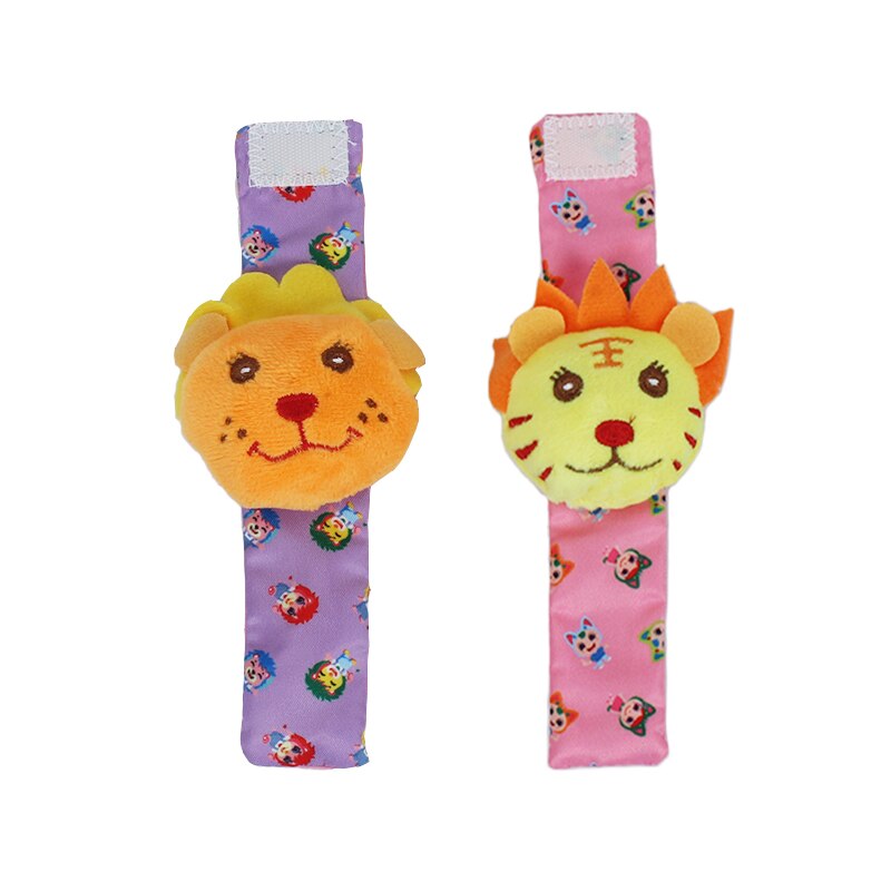 Baby Rammelaars Baby Speelgoed 0-12 Maanden Voor Pasgeborenen Baby Kids Kinderen Zachte Leeuw Uil Sokken Rammelaar Speelgoed Pols rammelaar Educatief Speelgoed: 2Pcs  lion-088M