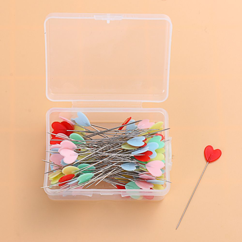 100 sztuk rękodzieło igły głowy kolorowe szpilka robić szycia kocham serce pikowania niejednolita całość