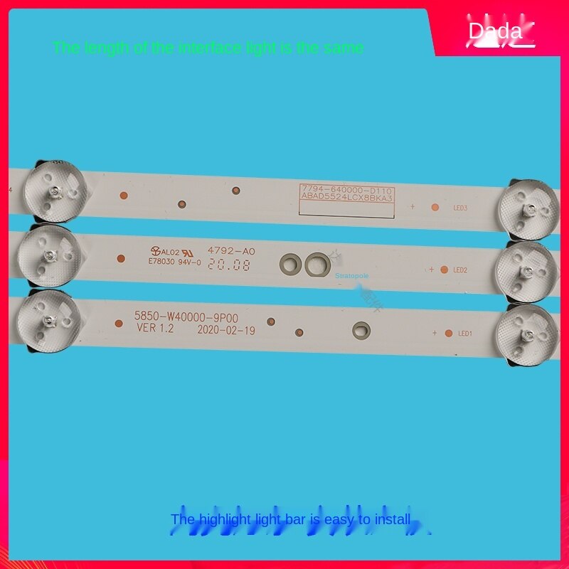762mm de tira de led para iluminación trasera 7 lâmpada párr 40 "tv lcd JL.D40071330-020DS-M-V02/V01 40X640E2A 5800-W40000-AP00 7794-640000-D110