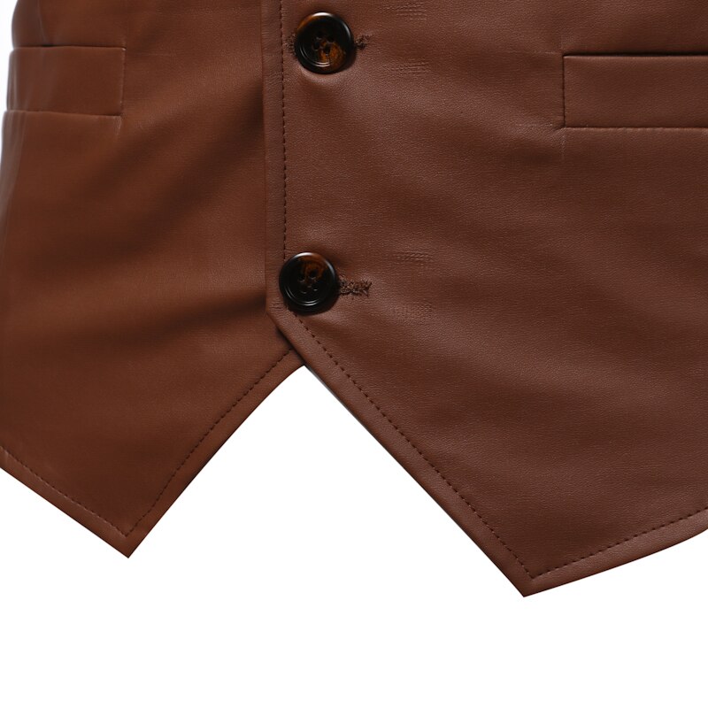 Pu nahka liivit miehille slim fit pu nahka miesten puku liivi miesten liivi gilet homme rento hihaton juhlallinen takki