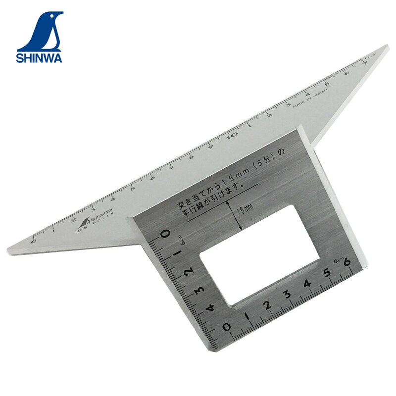 Japan Shinwa 62112 multi purpose angle ruler 45 ° 90 ° cross line ruler woodworking angle ruler