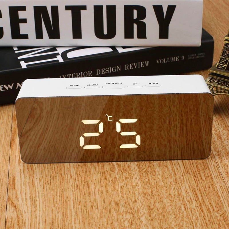 LED Alarm Clock Watch Table Voice Control Digital Wood Despertador Electronic Desktop USB/AAA Powered Clocks Table Decor