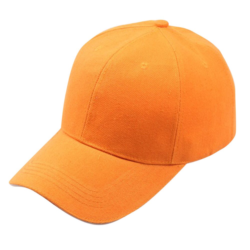 25# Cartoon Baseball Cap Summer Mesh Hat Hat Cotton Light Board Solid Color Baseball Cap Outdoor Sun Visor Baseball Tennis Cap: Orange 