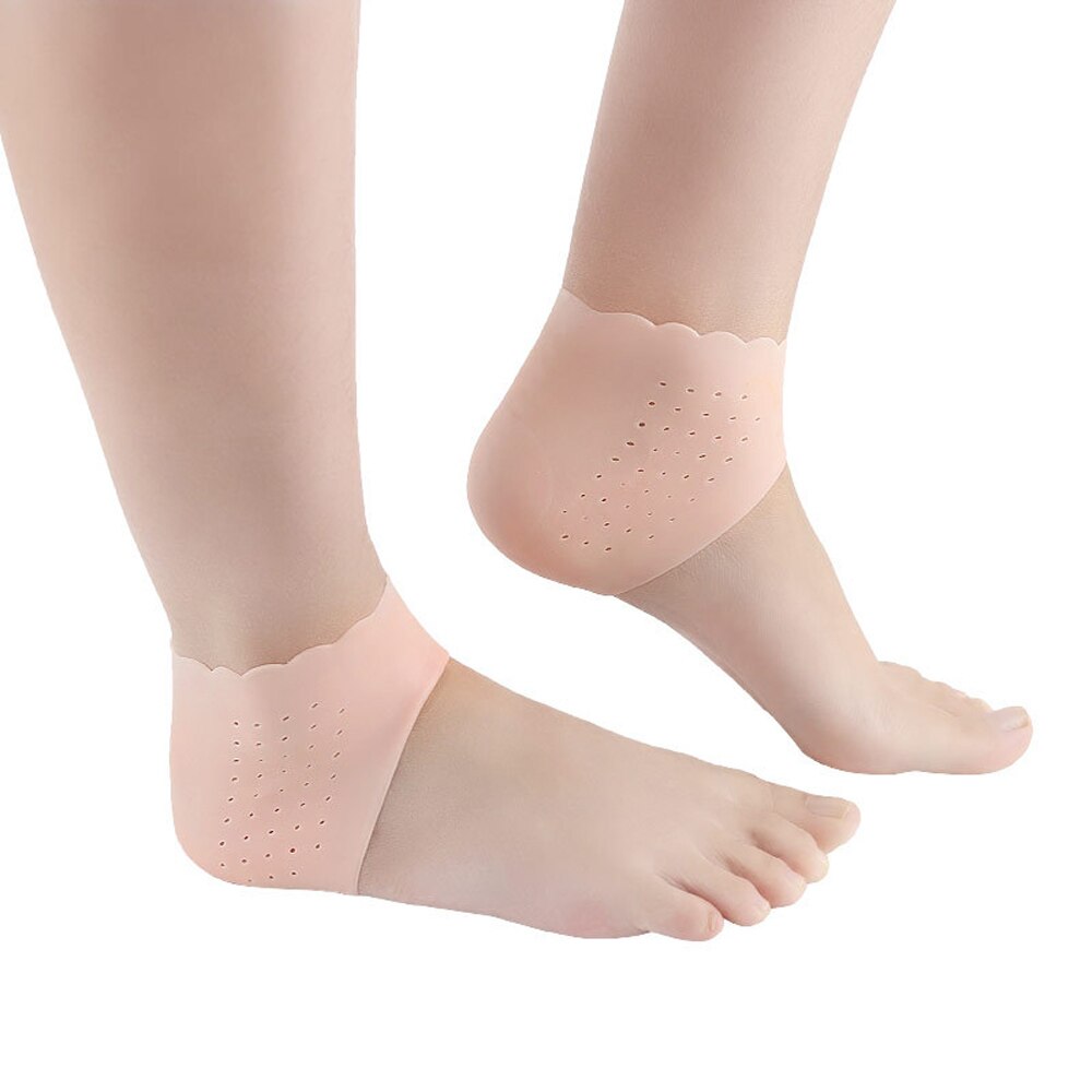 Tcare talón del Gel almohadillas de pie Protector calcetines manga cojín hidratante calcetines curar seca agrietada tacones Aquiles Tendinitis tacón dolor: Rosa