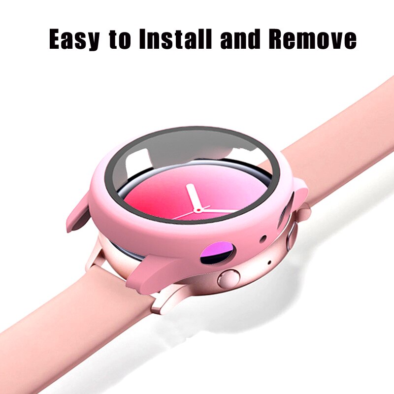 Glass+Case For Samsung Galaxy watch active2 44/40 mm All-Around cover bumper+Screen Protector Galaxy watch active 2 44mm 40mm
