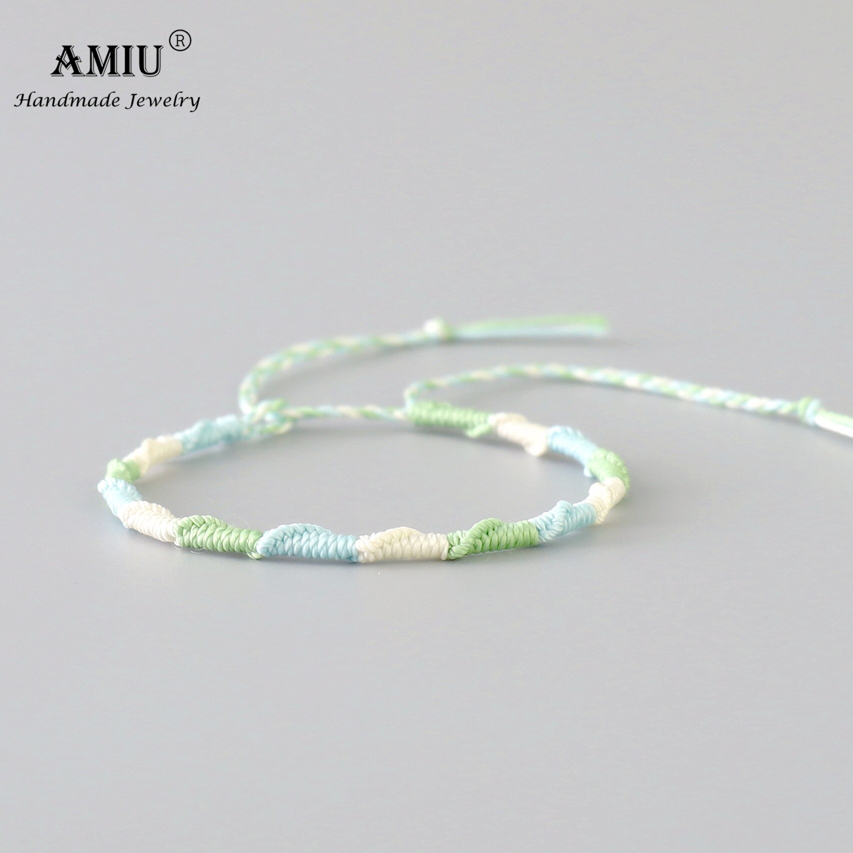 UGA-AMIU Artesanal À Prova D' Água Fio de Cera Corda Nó Pulseira Pulseira Da Amizade Pulseira Envoltório Tecido Simples para Homens e Mulheres: 6