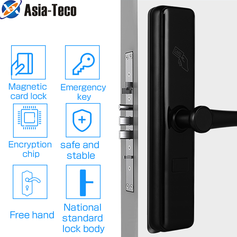 Bluetooth Electronic Smart Door Lock TTLock App Security Intelligent Lock RFID 13.56MHZ card for Hotel/Home Smart Manage Tenants