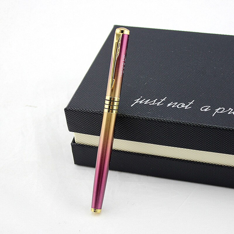 Lapicero de lujo, Clip dorado y plateado, bolígrafos de tinta de Metal de lujo con 0,38mm Extra Punta fina, pluma estilográfica para escribir, caja de: U