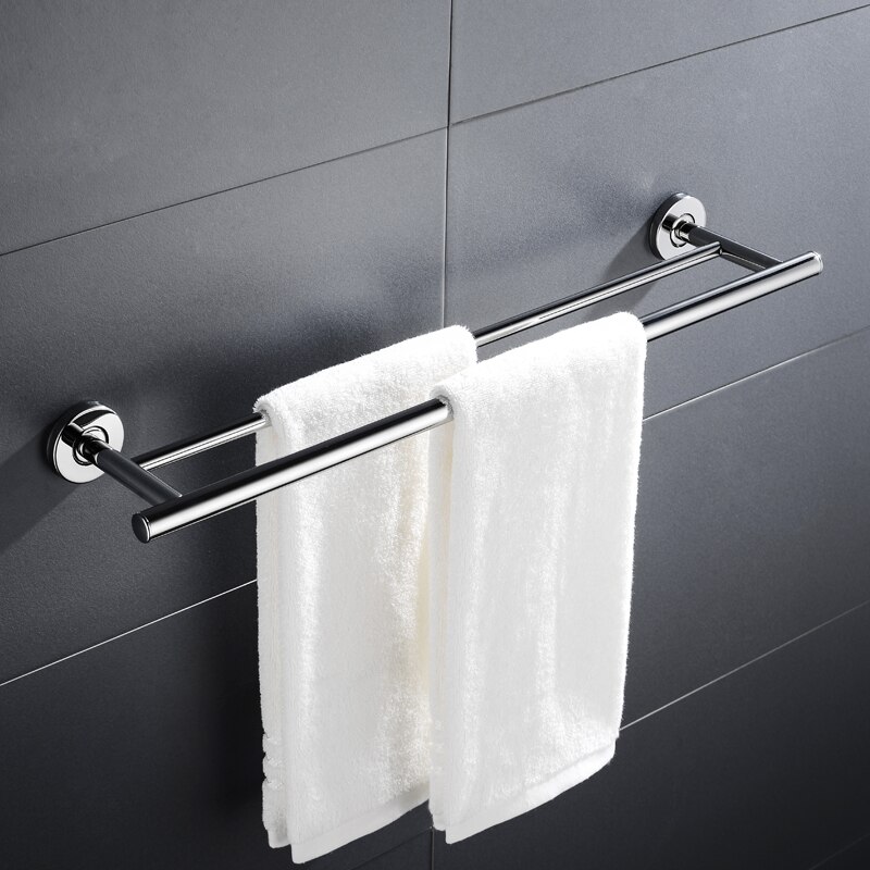 Dobbelt håndklædestang rustfrit stål håndklædestang håndklædeholder til badeværelse køkkenhåndklædeholder vægbeslag