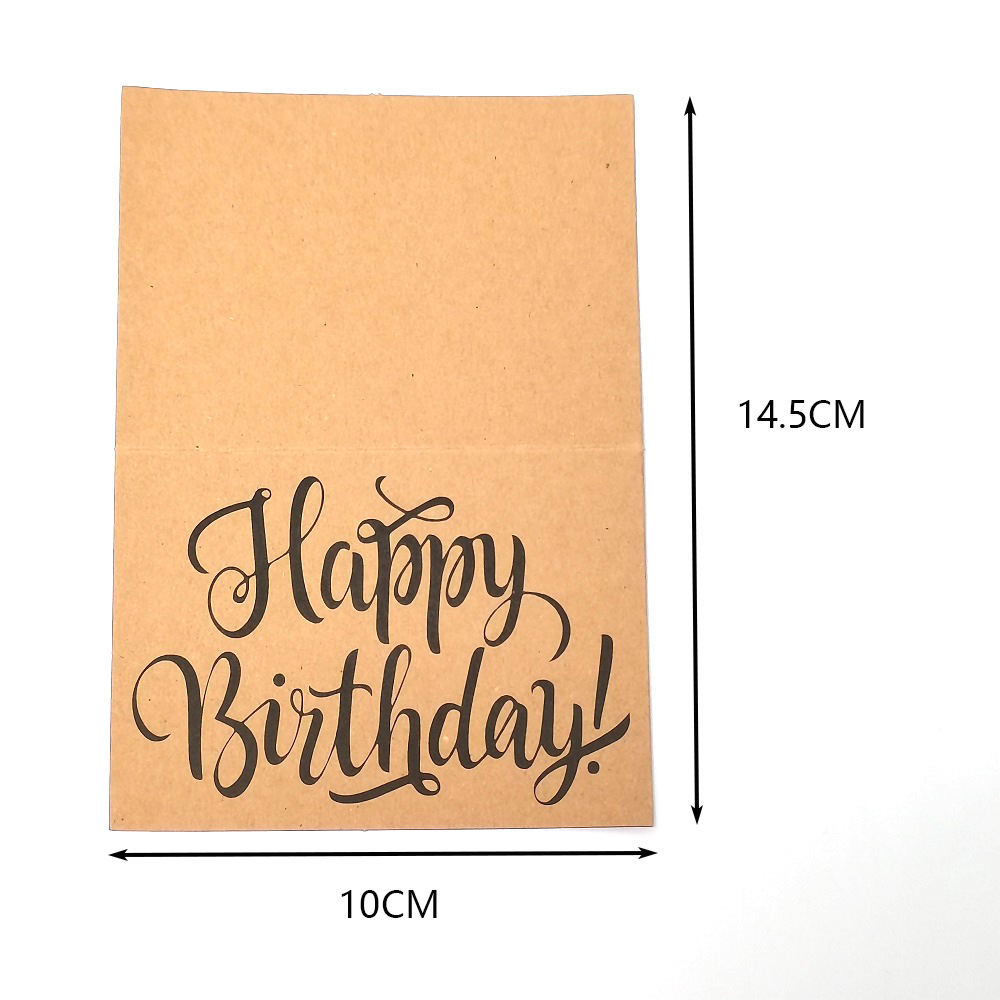 5-10pcs Kraft paper Happy Birthday Card for Note Cards Invitations Blank Inside Mini Greeting Cards Thank You Cards