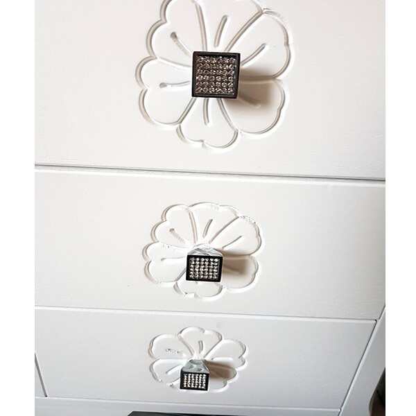 ANTA salle de bain tiroir commode bouton chrome acier vis strass argent alliage 99 S0469 envoyé d'italie