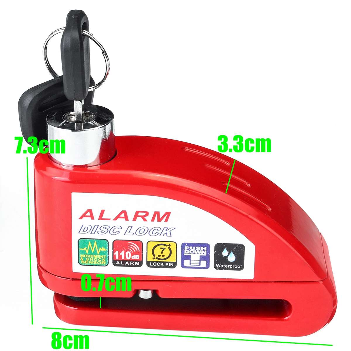 Motorfiets scooter beveiliging antidiefstal wiel schijfrem slot alarm kit 2m/6ft herinneringskabel alarm slot fiets rem tas
