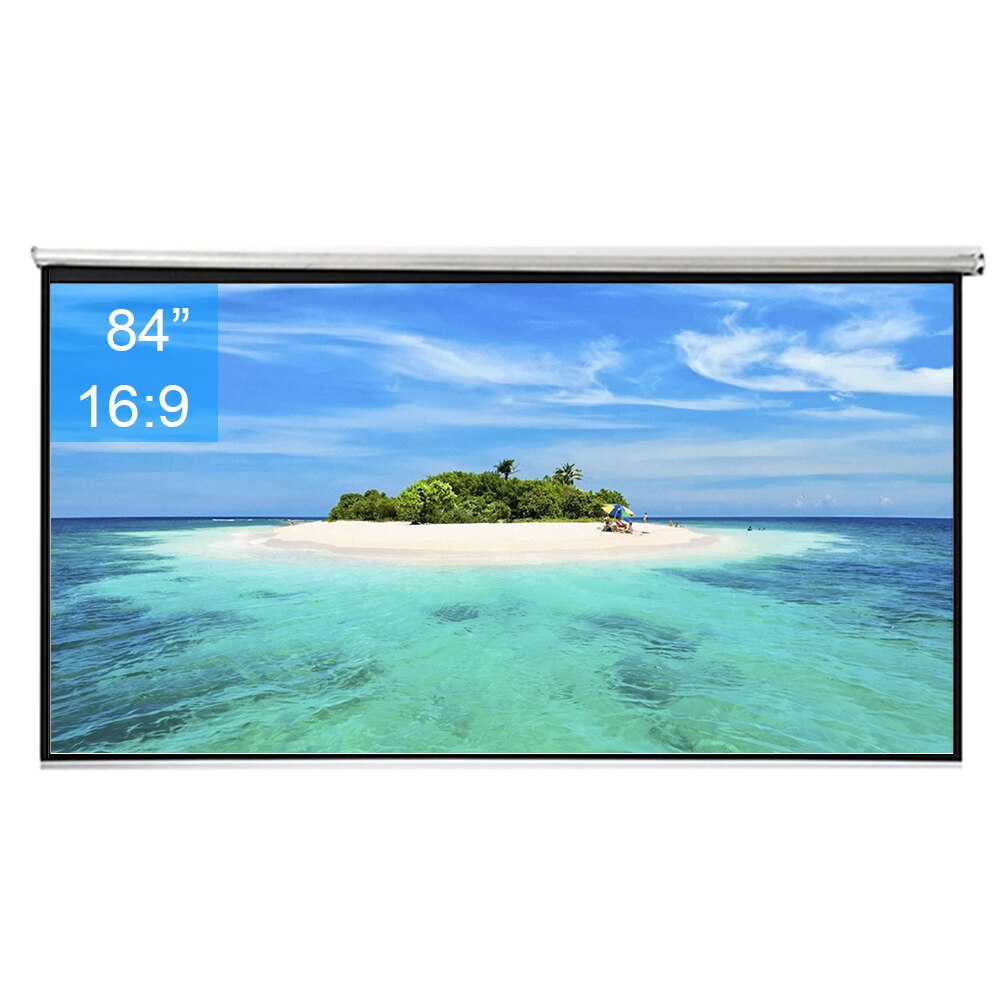 84 pouces 16:9 fixé au mur mat blanc tissu Fiber de verre tirer vers le bas HD écran toile projecteur LED écran pour Home cinéma