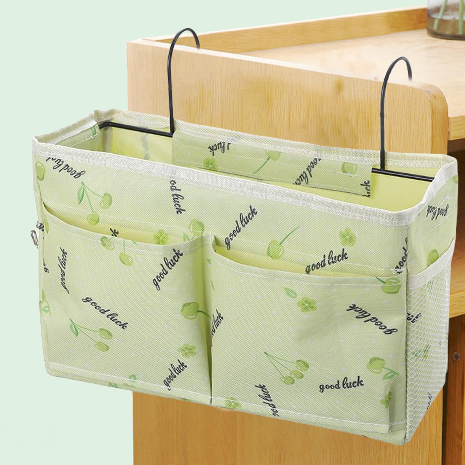 Sac de rangement à poche de chevet, lit superposé, organisateur de rangement, boîte à mouchoirs pour bébé, sac d&#39;articles divers, sac à pochette pour lunettes mobiles, rangement de livres: Green Cherry