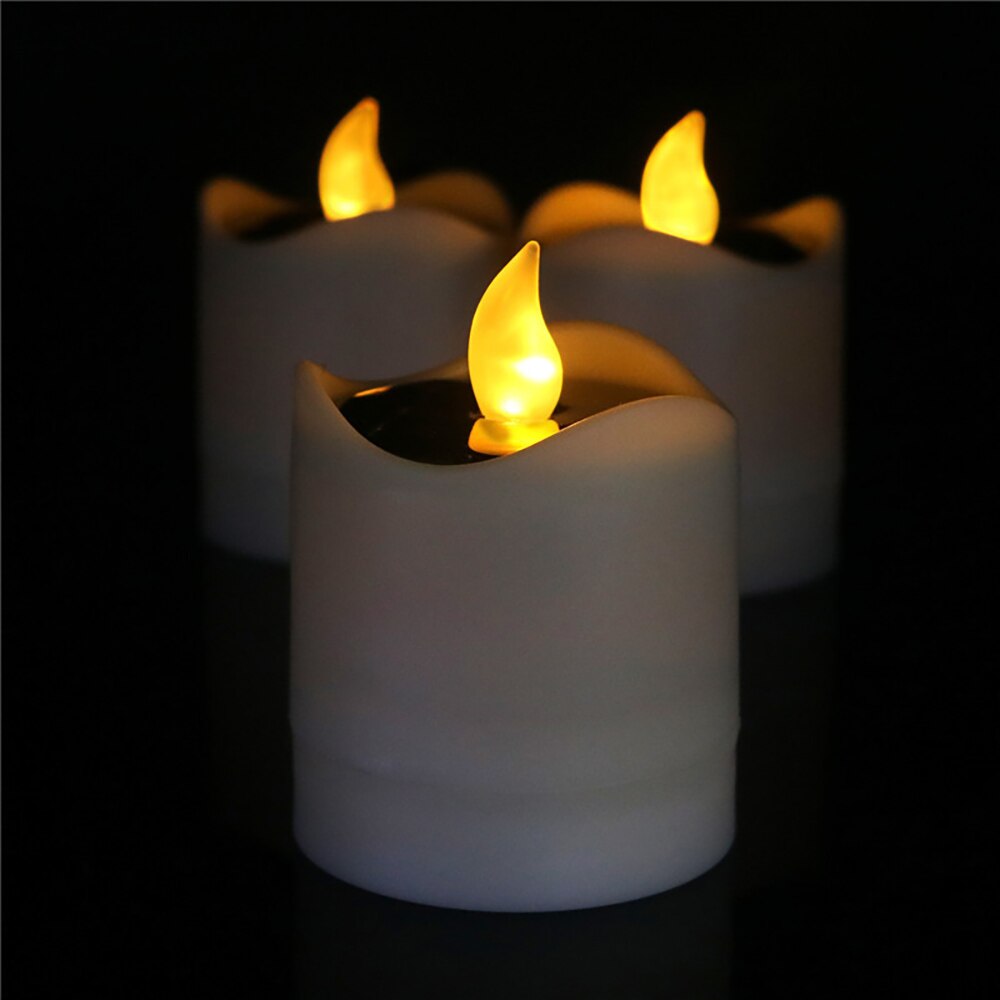 6PCS Solar Powered Flameless LED Candle Tea Light Candle Wedding Memorial Bar Home DIY Decor Energy Saving