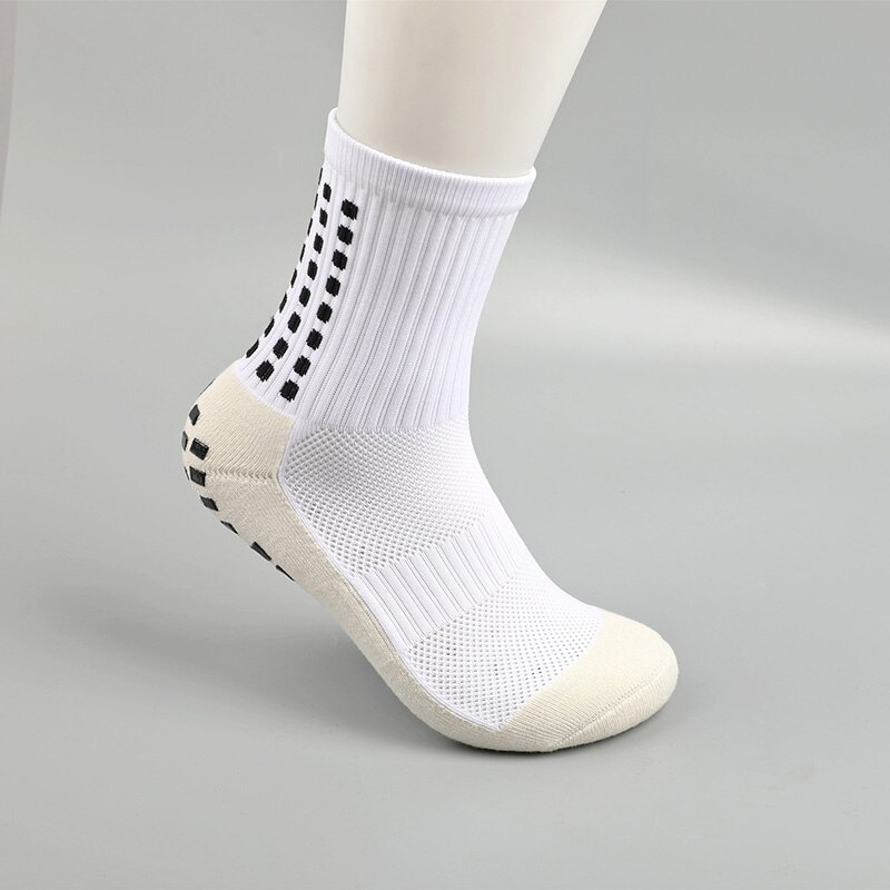 Ushine Professionele Sport Antislip Voetbal Sokken Katoen Mannen Calcetines Voetbal Fietsen Voetbal Sokken Vrouwen Mannen: white