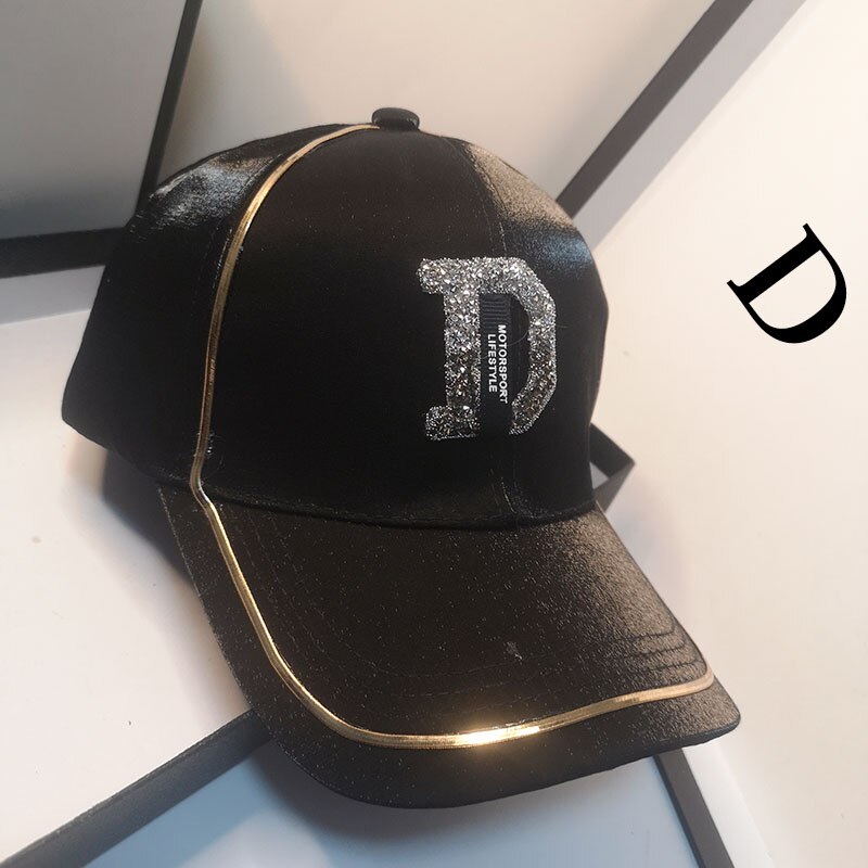 HT239 Katoen Snapback Hoeden Mode Strass D Brief Baseball Cap Mannen & Vrouwen Lente Herfst Vrouwelijke Straat Gorras Bone caps