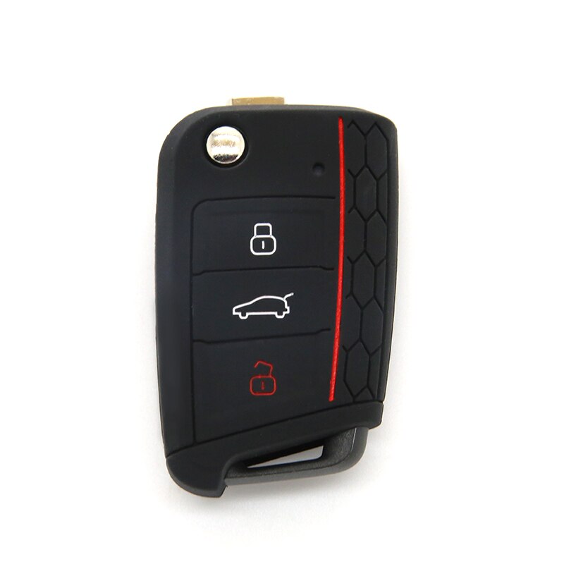 Funda para llave de coche para Volkswagen VW Golf 7 6 MK7 MK2, Polo Tiguan Passat B8 CC para Skoda Octavia A7 Combi SEAT León Ibiza: Black