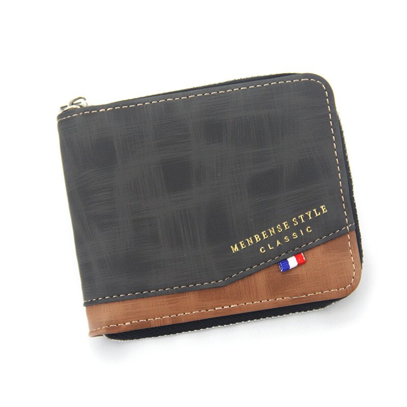 Luxe Mannen Portefeuilles Mode Kaarthouder Portemonnee Multifunctionele Lederen Portemonnee Minimalistische Voor Mannelijke Rits Portemonnee Met Card Wallet: E