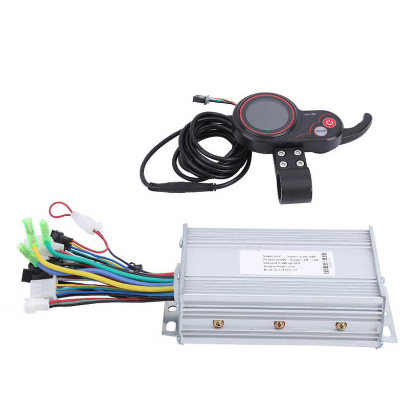 Scooter motor controller  lh100 24v elektrisk scooter motor controller e bike cykel 2 in1 lcd display thumb shifter: 500w