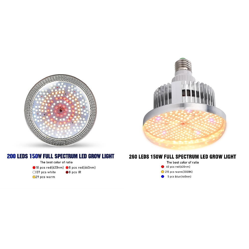 2Pack 150W LED Wachsen Licht Birne Volle Spektrum Fitolamp Anlage Wachsen Lampe E27 LED Beleuchtung für Blumen Pflanzen innen Wachsen Kasten