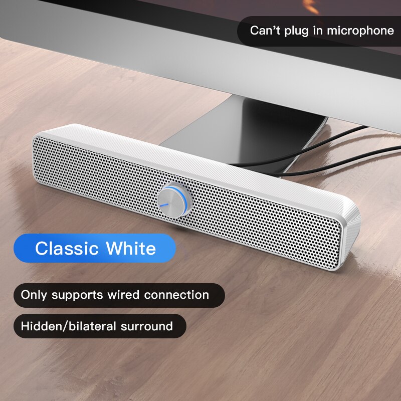 Bluetooth Computer Speaker USB Wired Powerful Bar Stereo Subwoofer Bass Speakers Surround Soundbar for PC Laptop TV Loudspeaker: wired  cannot mic W