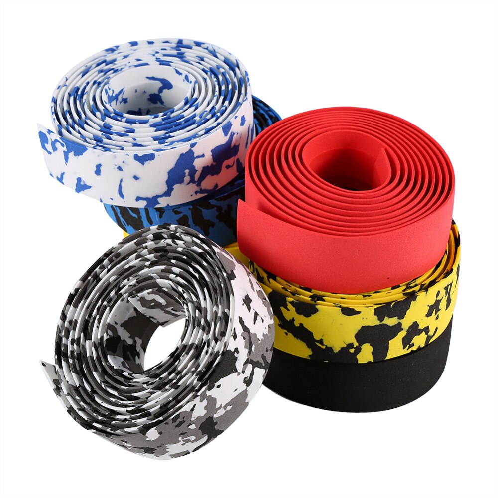 Bicycle Handlebar Tapes Reflective Camouflage Grip Wrap Cycling Handle Belt Cork Wrap with Bar Plugs Non Slip Absorb Sweat Strap
