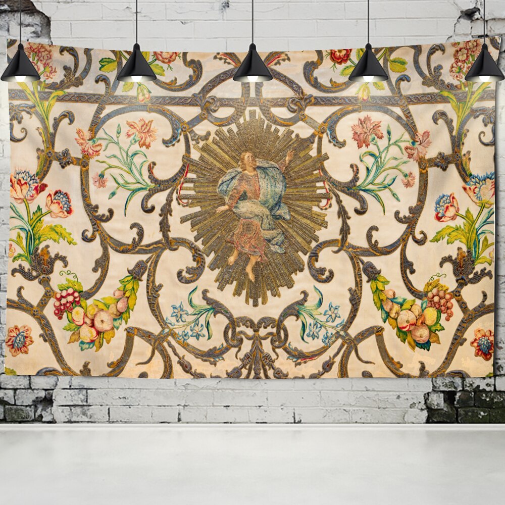 High-end Khaki Background Pattern Wall Hanging Indoor Home Tapestry Retro Series Tapestry Wall Hanging Decor