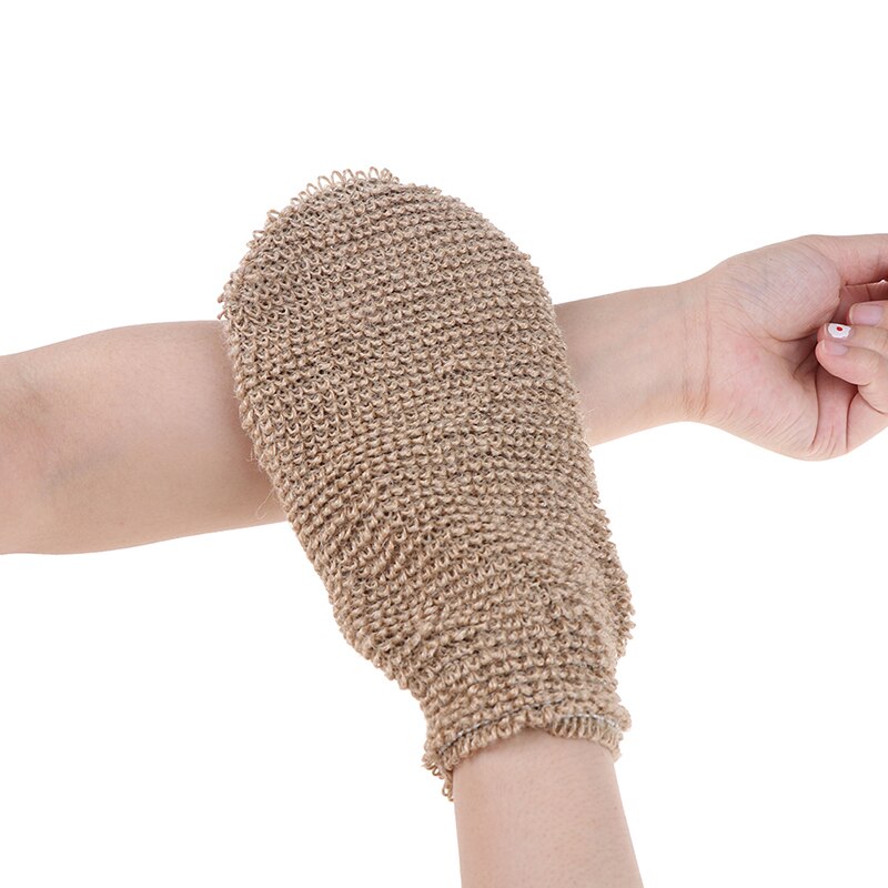 1Stck Faser Schlecht Handschuhe Peeling Haut Waschen Schaum Handtuch Massage Zurück Dusche Wäscher Hanf Körper Reinigung Handtuch Schwämme