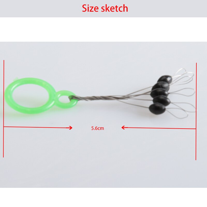 50pcs/lot 6 in 1 Fishing Float Black Rubber Stopper Fishing Space Bean Stopper Float Line Stops Fishing Tackle pesca S M L XL