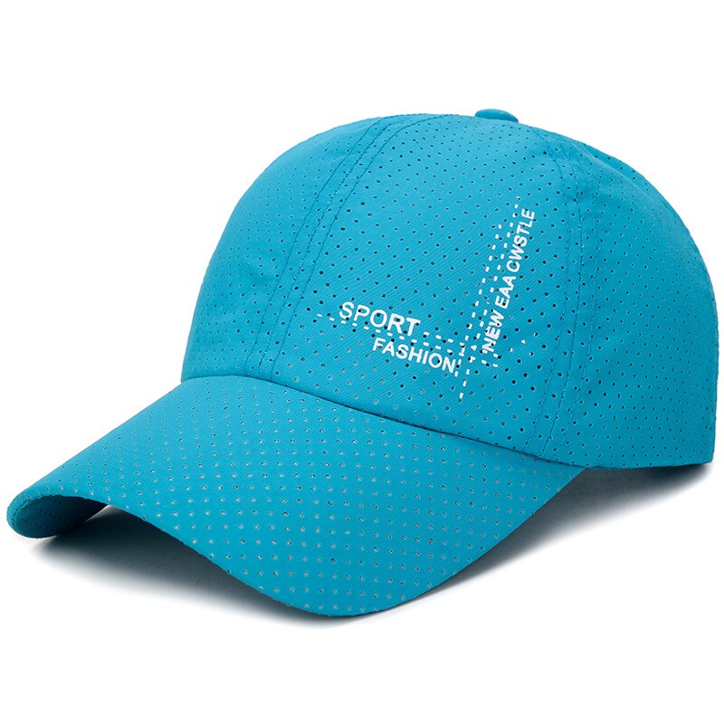 Berretto Donna Uomo Estate Primavera fuori le porte Caps Donne Lettera Solido Adulto Coppie Tappo Esterno Protezione di Sport Del Cappello con visiera: Lake Blue