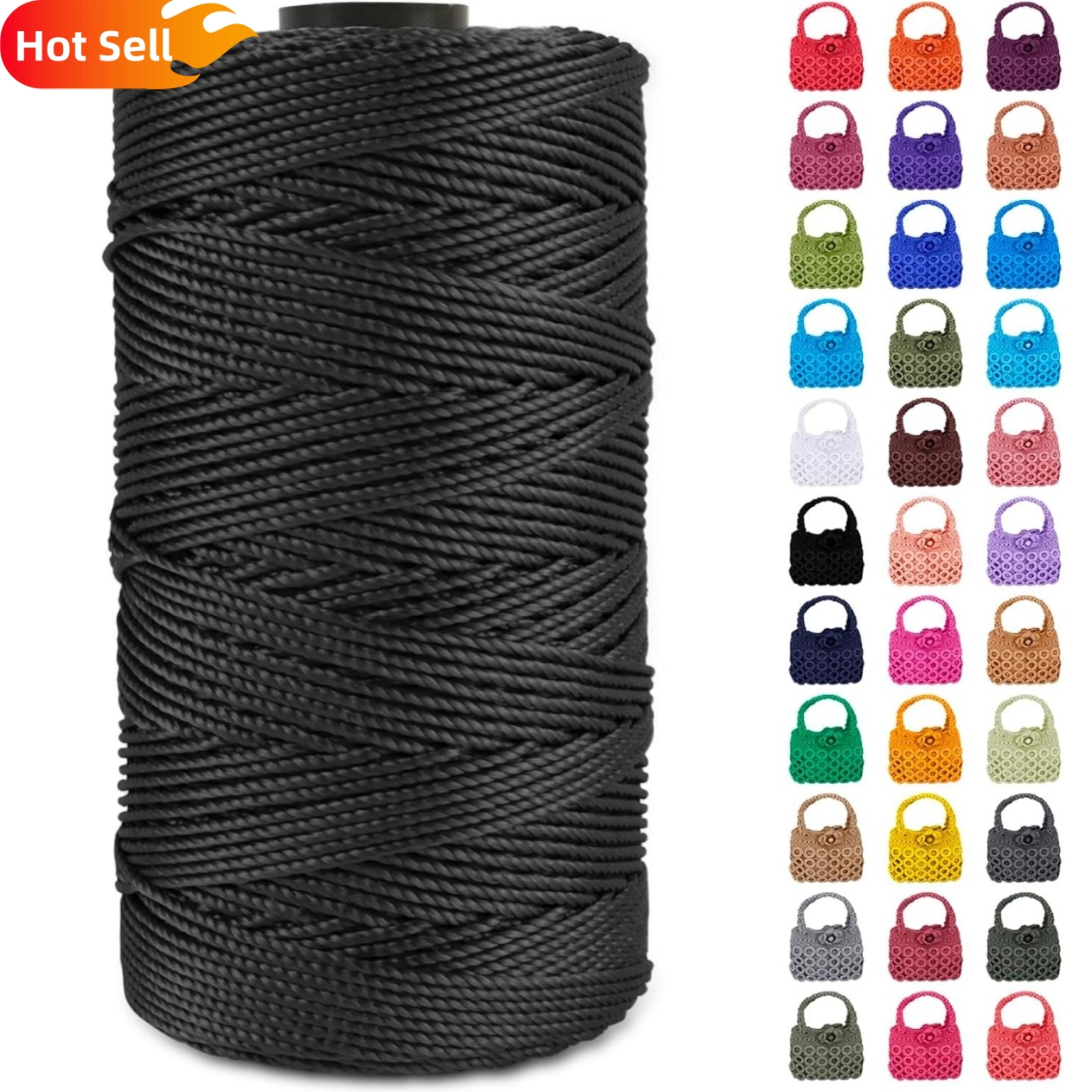 Summer Crochet Yarn DIY Craft Thread Ice Silk Art Yarn Cord 1.5mm200m Polypropylene Yarn for Hat Doll Sewing Bags Crocheting