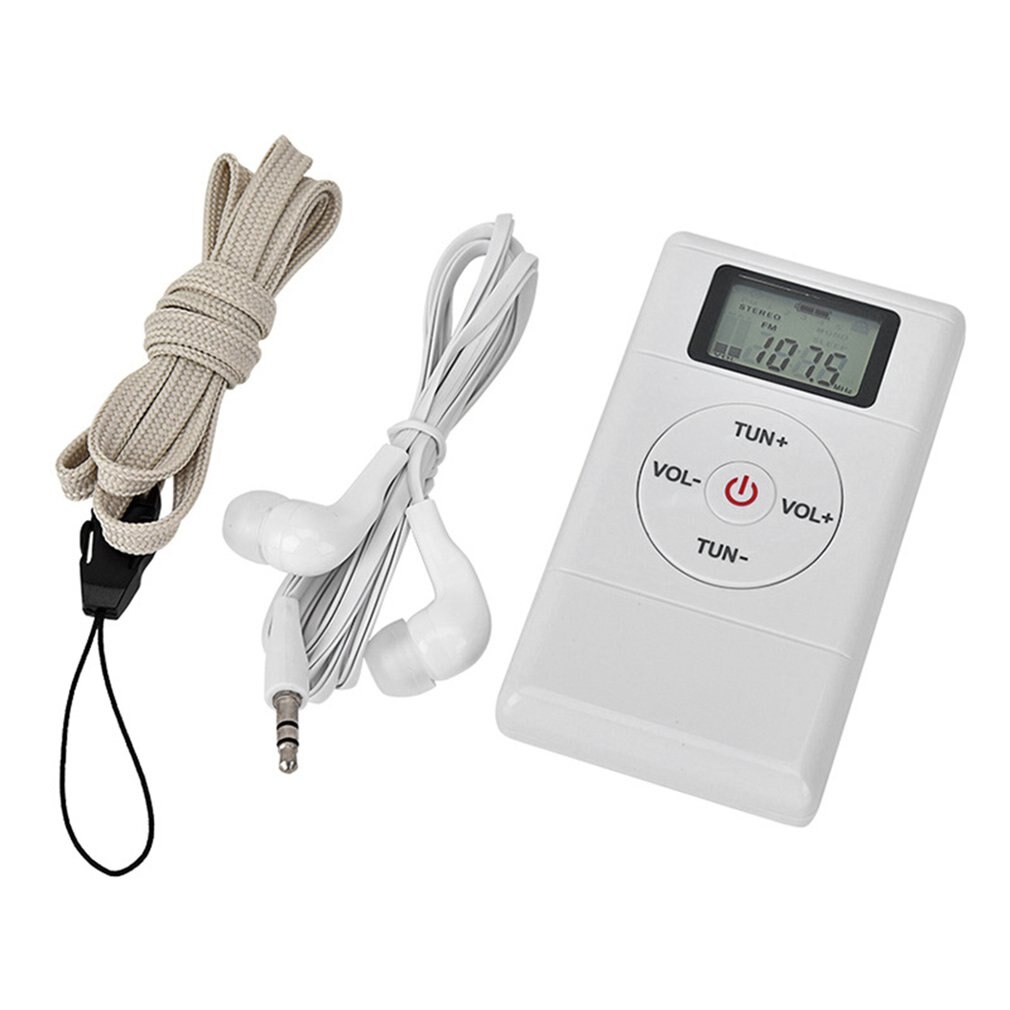 Portable FM AM Radio with LCD Display Digital Elderly Sports Walkman Speaker Headphone Jack Digital Display Radio: Default Title