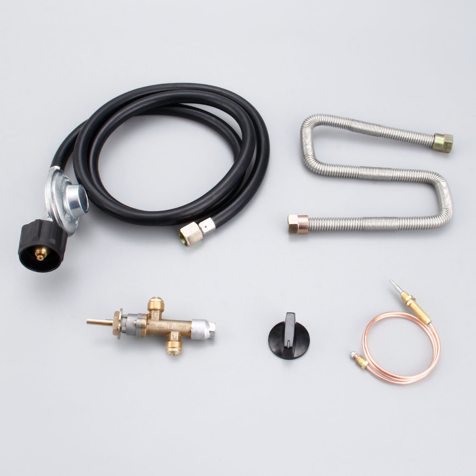 Propane Fire Pit Control Valve System Kit Fireplace Parts Gas Regulator Valve With Hose 600mm Universal M8 Thermocouple