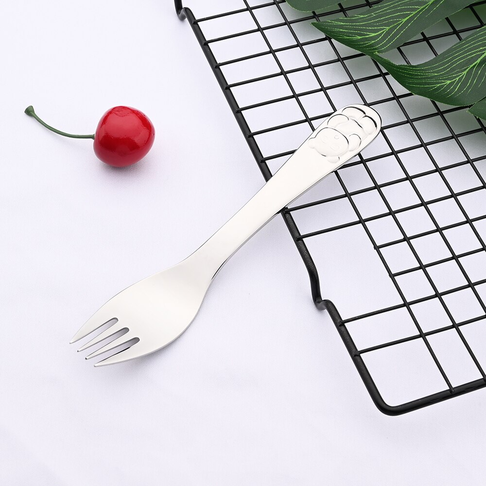 Baby Bestek 304 Roestvrij Staal Kid Servies Bestek Cartoon Patroon Carving Kinderen Servies Western-Stijl Lepel Vork Set