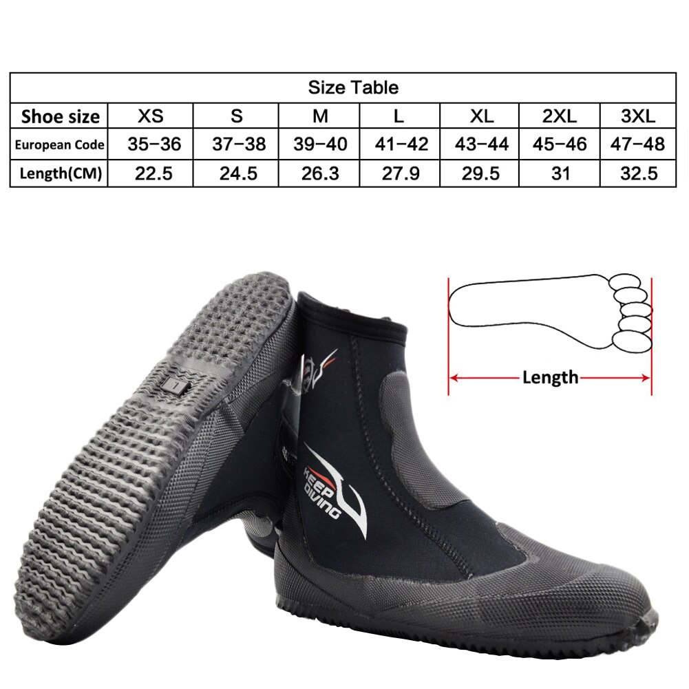 Stivali da sub universali in neoprene da 5MM sport acquatici termici a vita alta Cuba Snorkeling rafting uomo donna pinne da nuoto scarpe