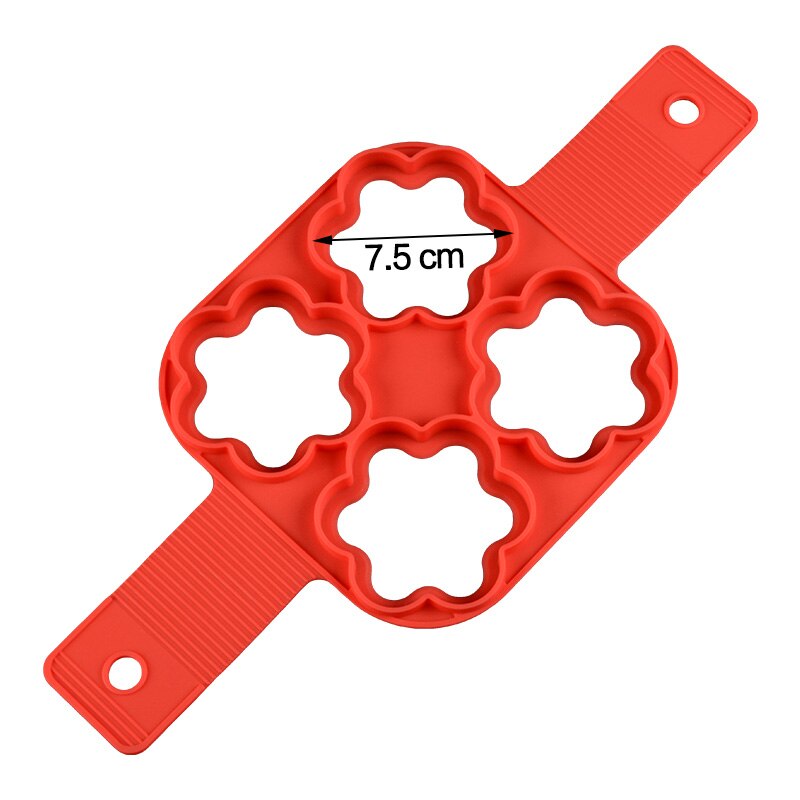 Nonstick Pancake Maker 4 Grids Siliconen Keuken Pancake Mold Ei Koken Tool Gebakken Ei Ring Maker: Color 4