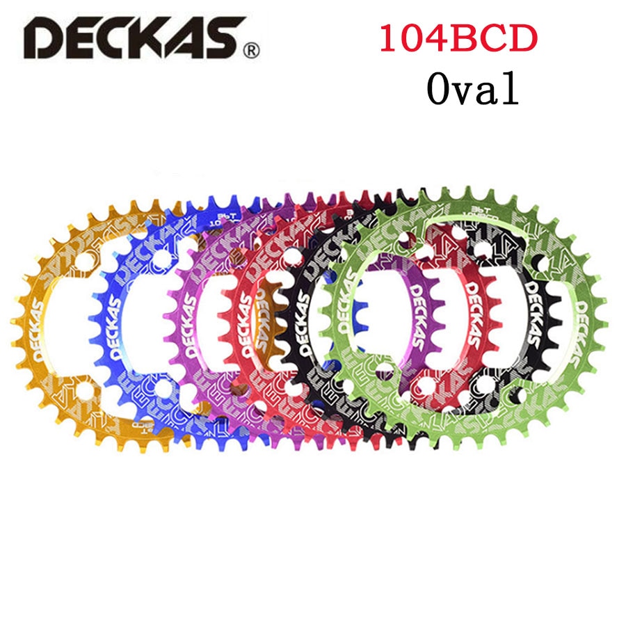 Deckas 104 bcd ovaal smal breed kettingblad mtb mountainbike 32t 34t 36t 38t kroon crankstel enkele tandplaat onderdelen 104 bcd