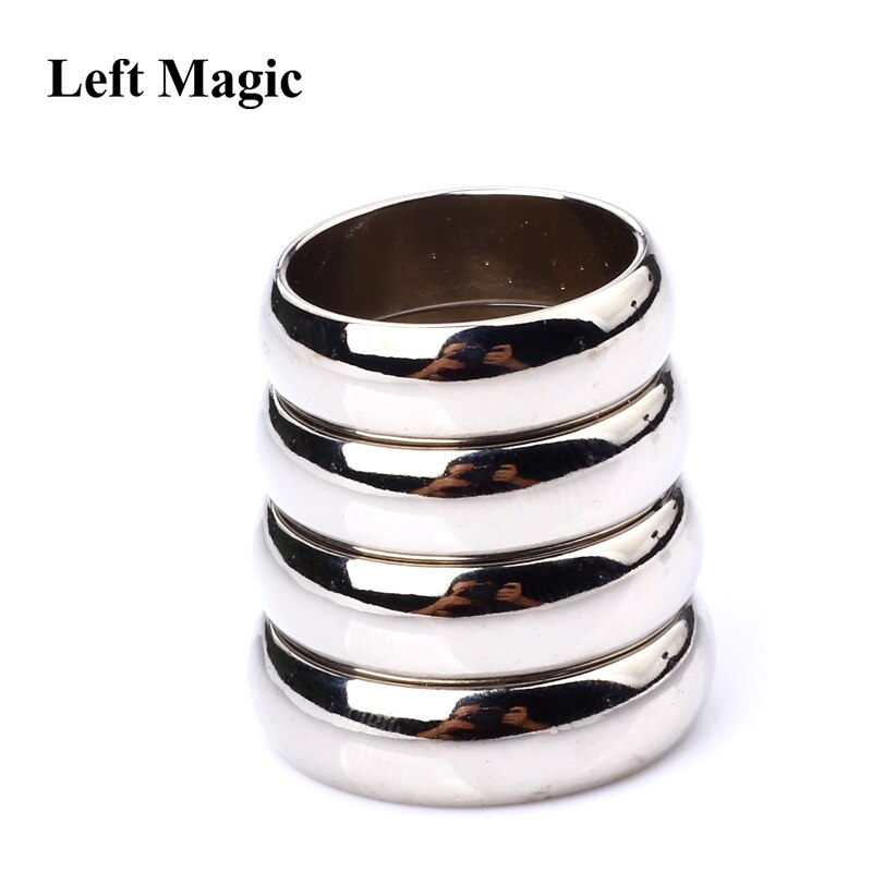 Anillo PK curvado de plata para trucos de magia, anillo magnético fuerte, anillo PK (18/19/20/22mm disponible), accesorios mágicos, magia de escenario de primer plano