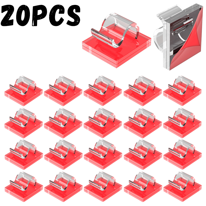 Cable Clips Adhesive Cable Organizer Sticky Wire Clip Cord Organizer Wires Management Holder for Office Car Home Charging Cable: Blue