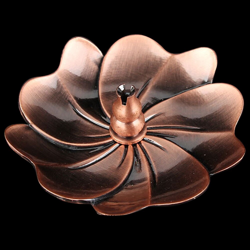 Palo quemador aleación horno Catcher placa Metal hogar Vintage aromaterapia Perfume incienso soporte fragancia forma de flor: Default Title