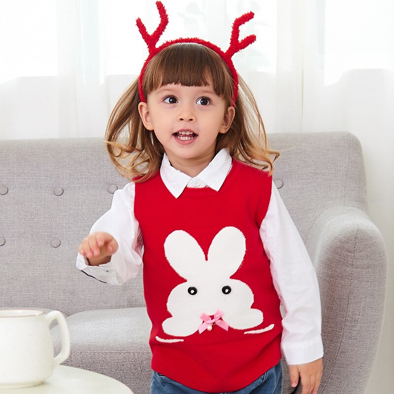 1-6 år efterår og vinter pige strikket vest sød og sød vest kæmmet bomuld børne sweater  kf802