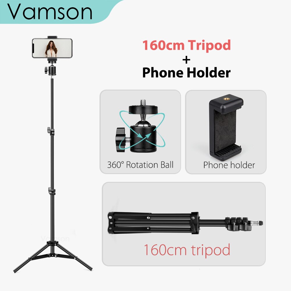 Trípode de Selfie Vamson con bola giratoria extensible de 360 ° con soporte para teléfono y teléfono Android Selfie foto video VLS02A: VLS02A-160cm set