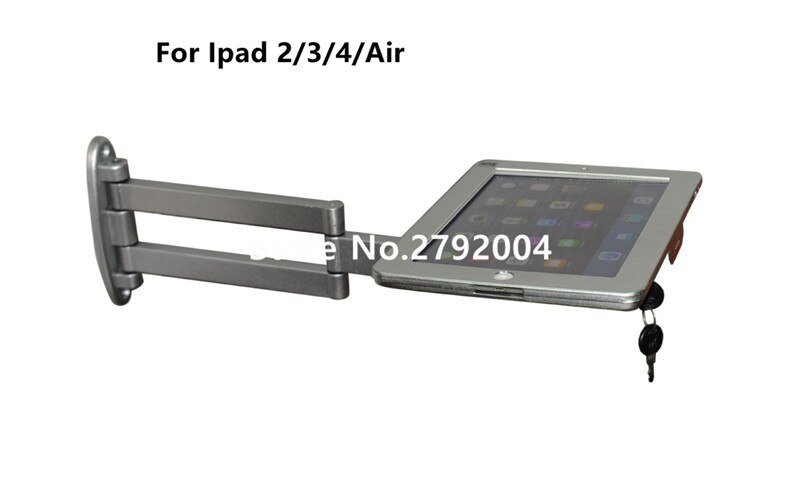 Portable elastic flexible Ipad wall mount flat pad security display lock tablet secure case antitheft support for Ipad 2/3/4/air