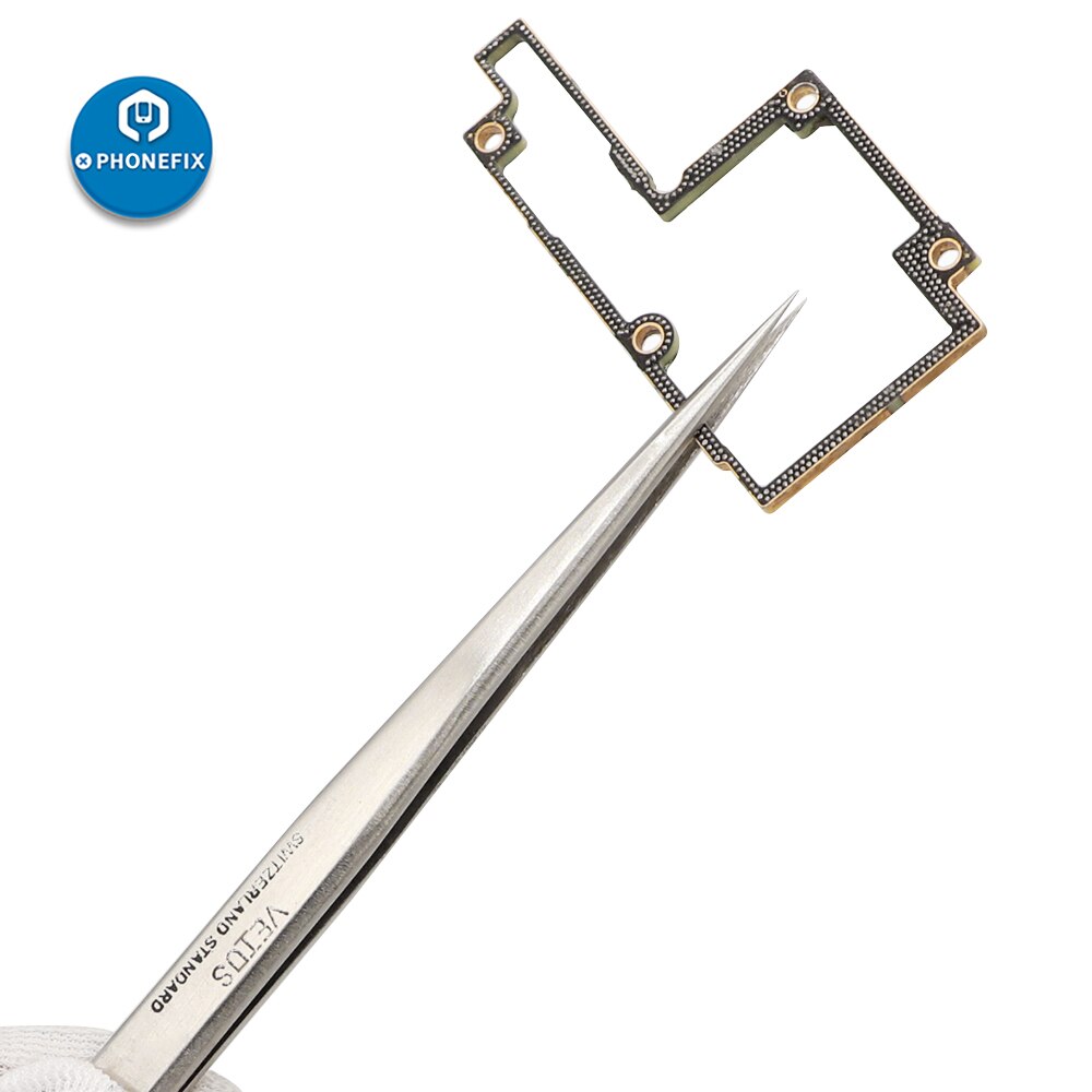 Precision Anti-static Tweezers ESD Anti-acid Stainless Eyelash Extension Tweezers For Electronic Cell Phone Repair Tools Kit