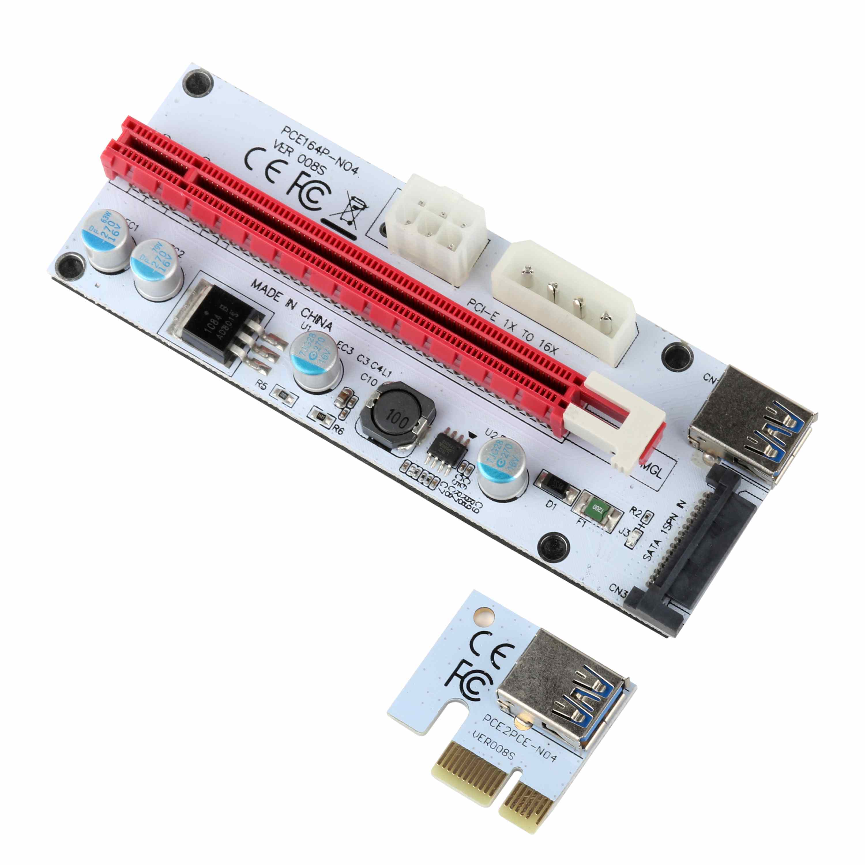 Mining Pci-E Riser 6pin Power Interface Pcie 1X Te 16x Riser Card Adapter Voor Gpu Mijnwerker