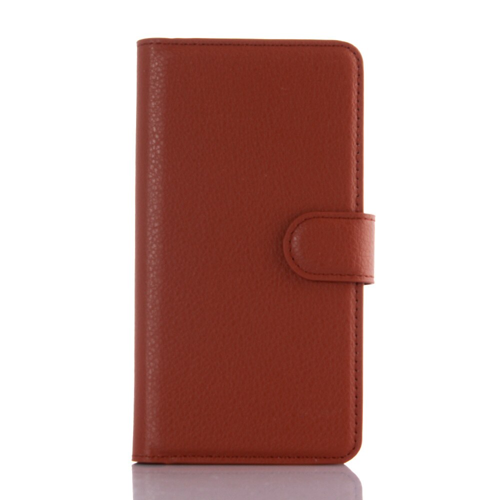 Wallet Case for Lenovo A6010 / A6000 Plus Flip Leather Cover for Lenovo A6000 Plus A 6010 Phone Case TPU Shell with Card Holders: brown