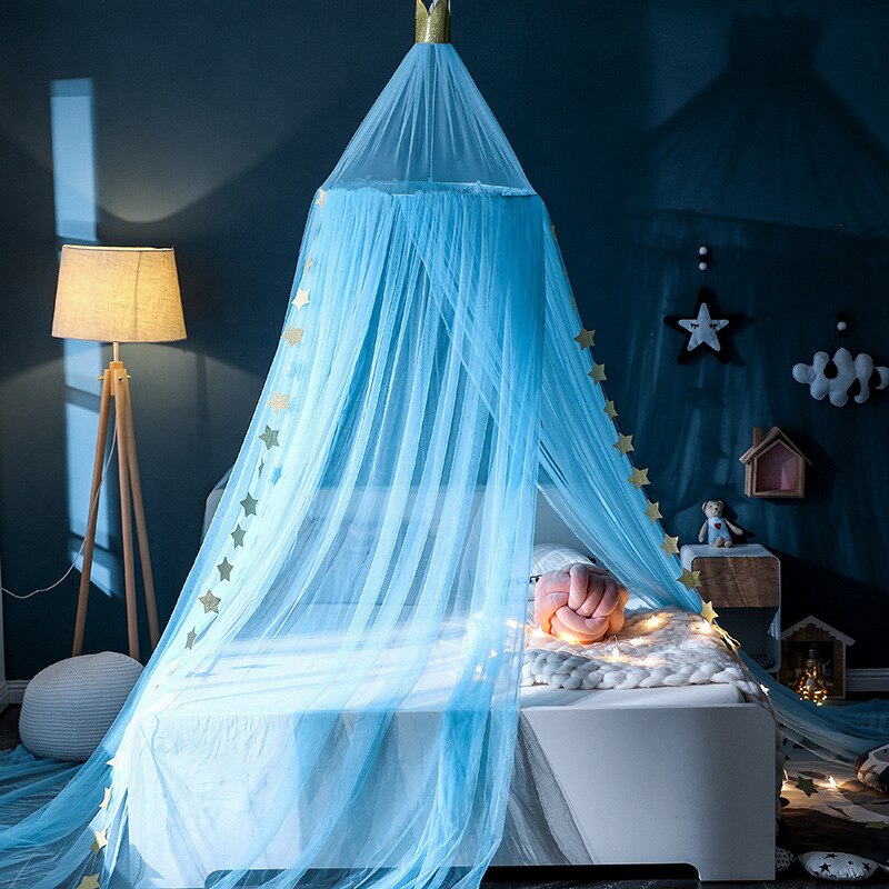 Roze Blauwe Kroon Prinses Opknoping Kid Beddengoed Bed Luifel Klamboe Gordijn Bed Decor Baby Indoor Prinses Tent Speelhuis speelgoed