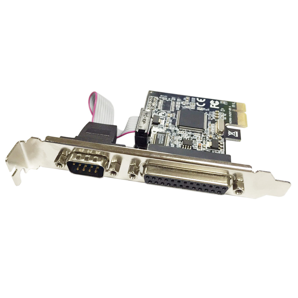 PCIe 1*Serial 1*parallel port Expression Card RS232 Printer port PCIe PCI-e riser Card with chipset AX9900